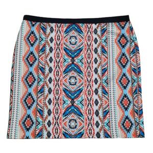 Karen Kane Tribal Motif Pencil Skirt Women's Size XL Stretch‎ Scuba Pull-on